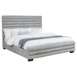  Coaster Furniture Patricia 300719KE 58-inch Boucle Upholstered Eastern King Bed - Grey IMAGE 1