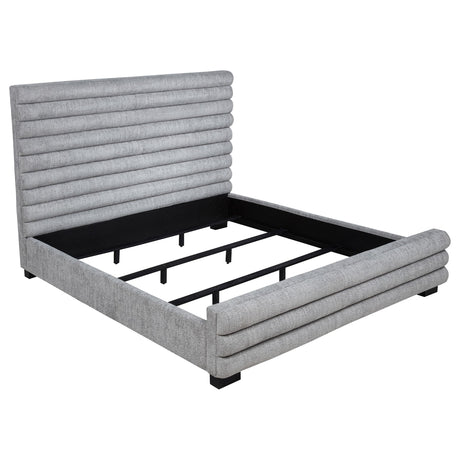  Coaster Furniture Patricia 300719KE 58-inch Boucle Upholstered Eastern King Bed - Grey IMAGE 3