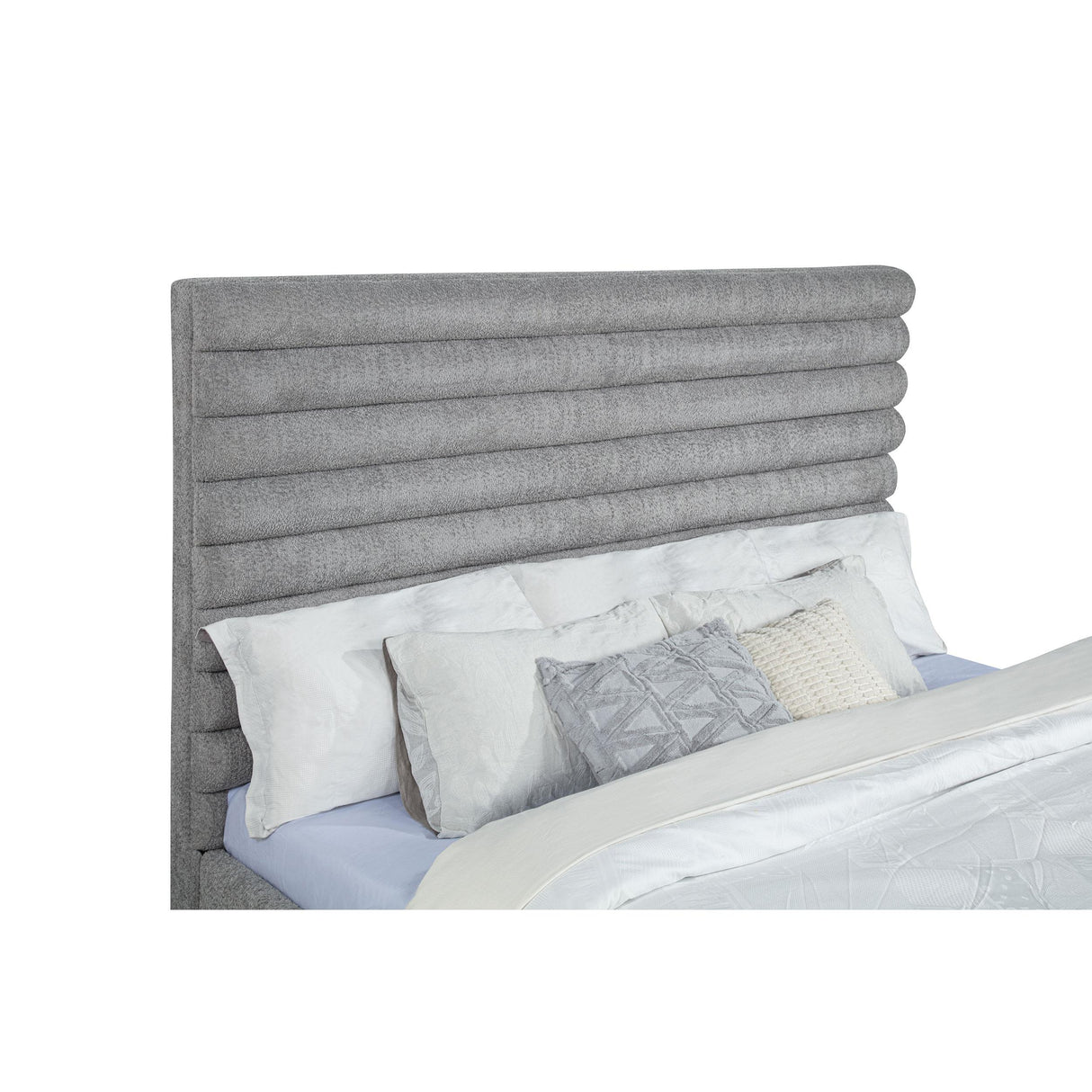  Coaster Furniture Patricia 300719KE 58-inch Boucle Upholstered Eastern King Bed - Grey IMAGE 4