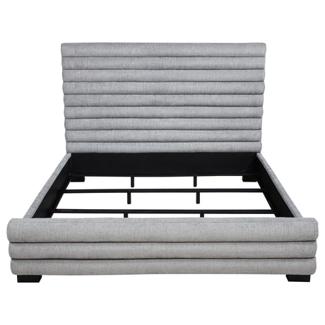  Coaster Furniture Patricia 300719KE 58-inch Boucle Upholstered Eastern King Bed - Grey IMAGE 6