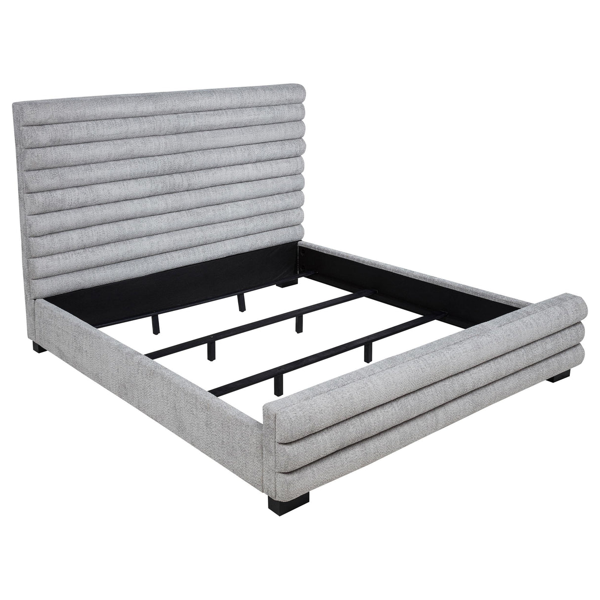  Coaster Furniture Patricia 300719KW 58-inch Boucle Upholstered California King Bed - Grey IMAGE 1