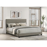  Coaster Furniture Dorian 300851KW Fabric Upholstered California King Panel Bed - Taupe IMAGE 2