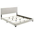  Coaster Furniture Dorian 300852KW Fabric Upholstered California King Panel Bed - Cream IMAGE 1