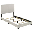  Coaster Furniture Dorian 300852T Fabric Upholstered Twin Panel Bed - Cream IMAGE 1