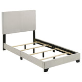  Coaster Furniture Dorian 300852T Fabric Upholstered Twin Panel Bed - Cream IMAGE 1