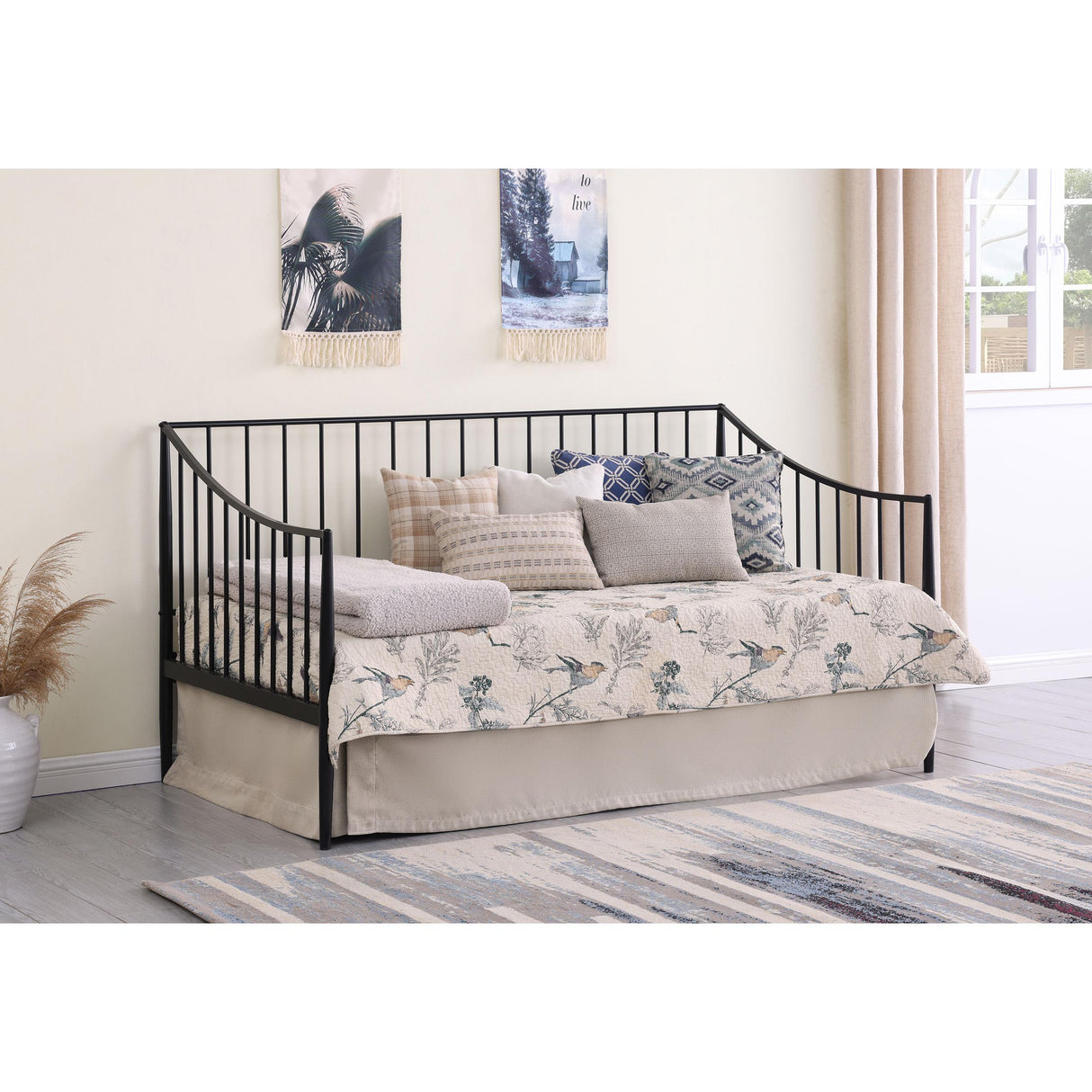  Coaster Furniture Newbury 301056 Metal Twin Daybed Bed Frame - Matte Black IMAGE 4