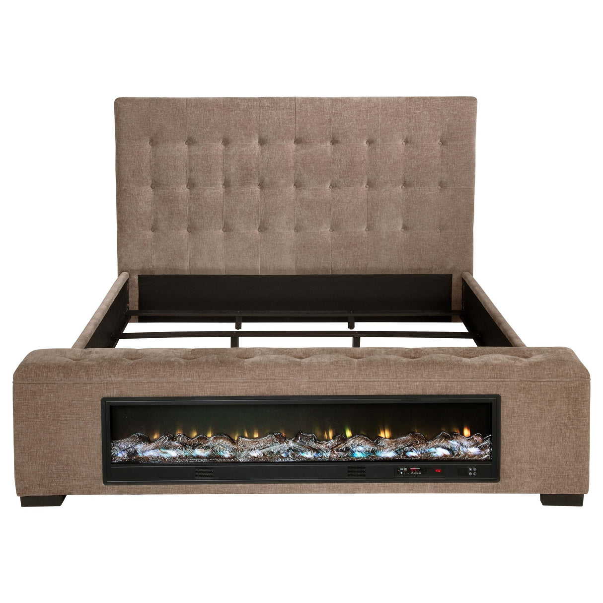  Coaster Furniture Senna 305811KE Upholstered Eastern King Audio Flame Visualizer Bed - Brown IMAGE 7