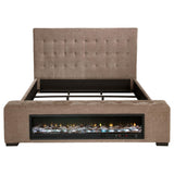  Coaster Furniture Senna 305811Q Upholstered Queen Audio Flame Visualizer Bed - Brown IMAGE 10