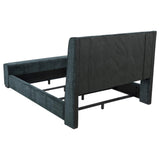  Coaster Furniture Preston 305821KW Upholstered California King Audio Flame Visualizer Bed - Dark Blue IMAGE 2