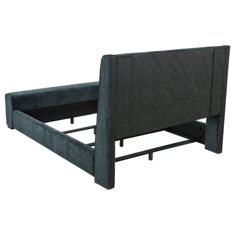  Coaster Furniture Preston 305821Q Upholstered Queen Audio Flame Visualizer Bed - Dark Blue IMAGE 2