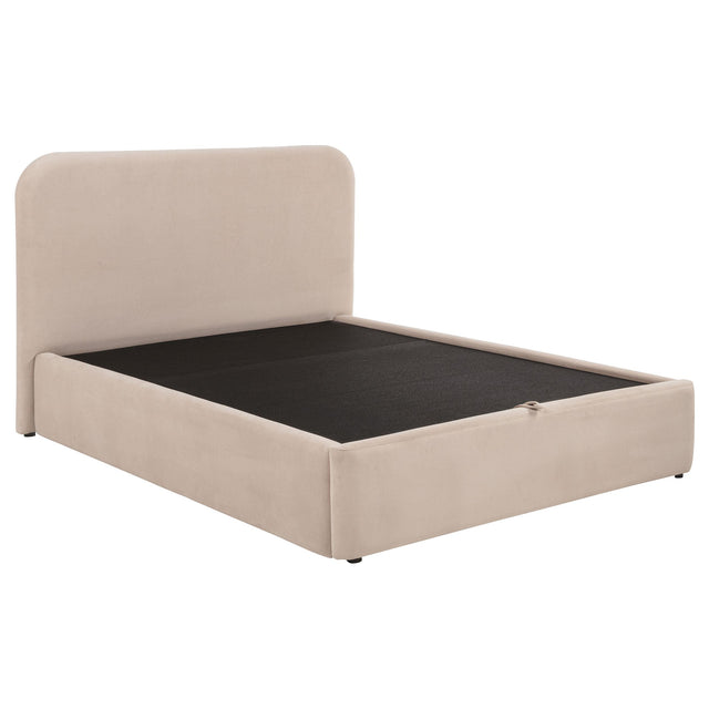  Coaster Furniture Anders 306037BEIF Upholstered Full Storage Lift Platform Bed - Beige IMAGE 1
