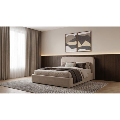  Coaster Furniture Anders 306037BEIQ Upholstered Queen Storage Lift Platform Bed - Beige IMAGE 4