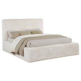  Coaster Furniture Rebecca 306141KE Faux Fur Upholstered Eastern King Bed - Cream IMAGE 5