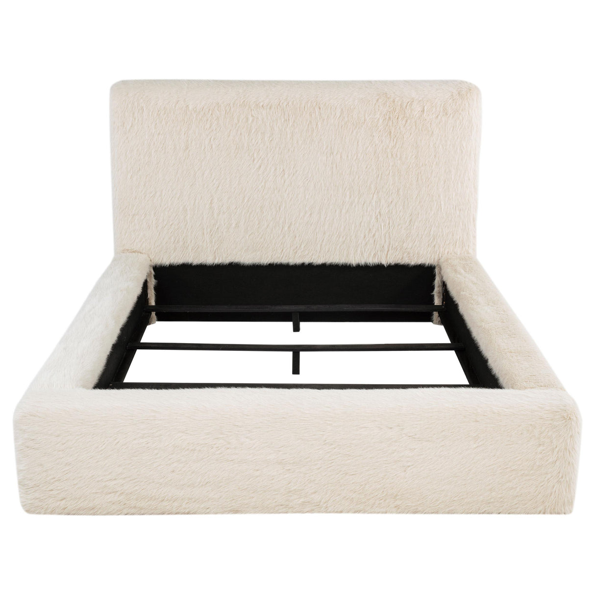  Coaster Furniture Rebecca 306141KW Faux Fur Upholstered California King Bed - Cream IMAGE 4
