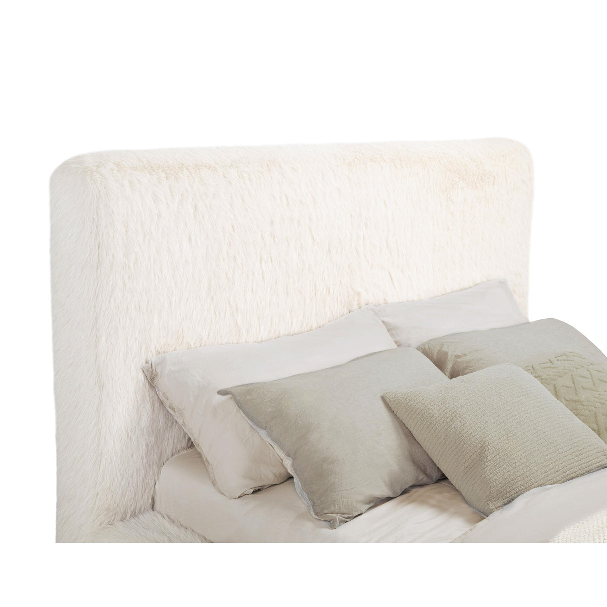  Coaster Furniture Rebecca 306141KW Faux Fur Upholstered California King Bed - Cream IMAGE 5