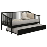  Coaster Furniture Delgado 310027 Windsor Twin Wood Daybed with Trundle - Black IMAGE 1