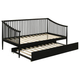  Coaster Furniture Delgado 310027 Windsor Twin Wood Daybed with Trundle - Black IMAGE 4