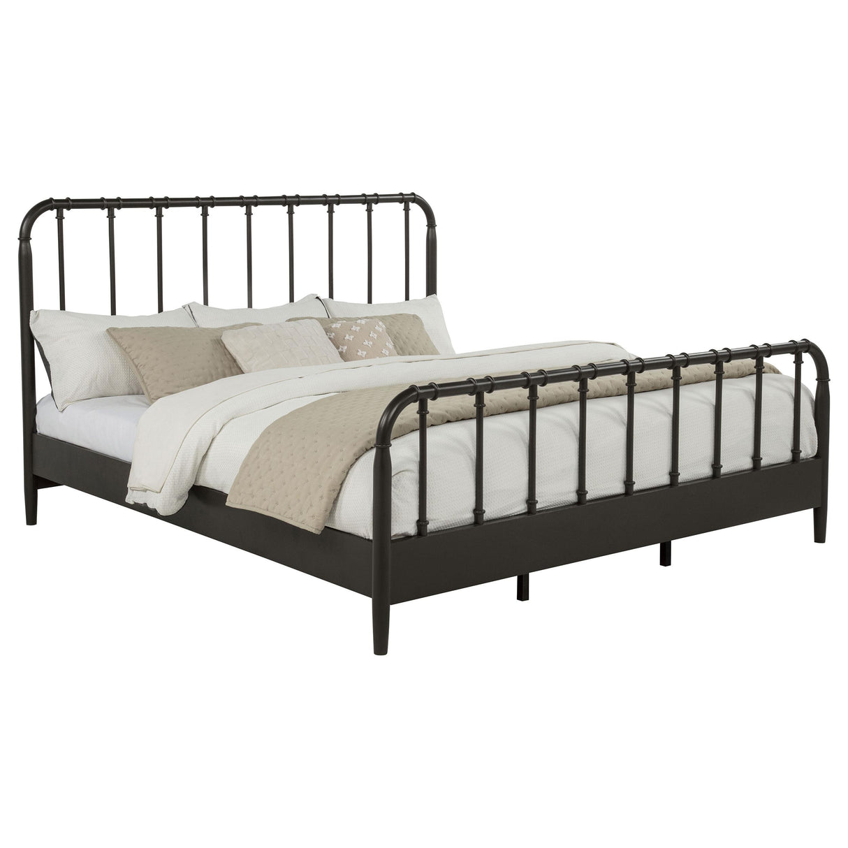  Coaster Furniture Rocco 310035KE All Wood Water Pipe Open Frame Eastern King Bed - Dark Bronze IMAGE 1