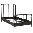  Coaster Furniture Rocco 310035T All Wood Water Pipe Open Frame Twin Bed - Dark Bronze IMAGE 1