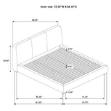  Coaster Furniture Mokena 310091KW 46-inch Upholstered California King Platform Bed - Brown IMAGE 8