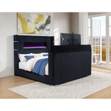  Coaster Furniture Tisdall 315868BLKKE Eastern King Flame Visualizer Wingback TV Bed - Black IMAGE 10