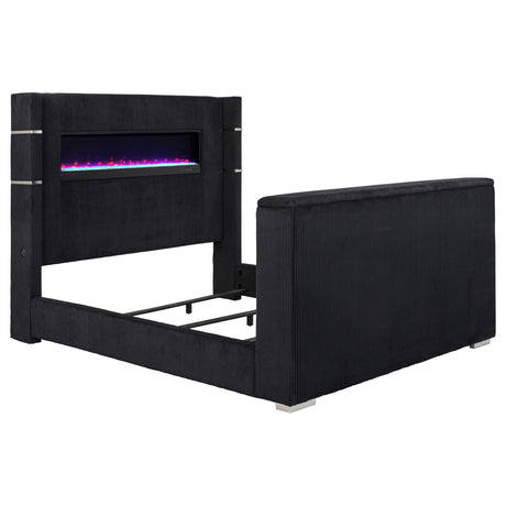  Coaster Furniture Tisdall 315868BLKKW California King Flame Visualizer TV Bed - Black IMAGE 12