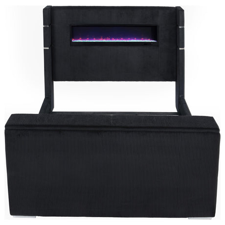  Coaster Furniture Tisdall 315868BLKKW California King Flame Visualizer TV Bed - Black IMAGE 4