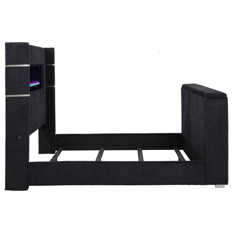  Coaster Furniture Tisdall 315868BLKKW California King Flame Visualizer TV Bed - Black IMAGE 7