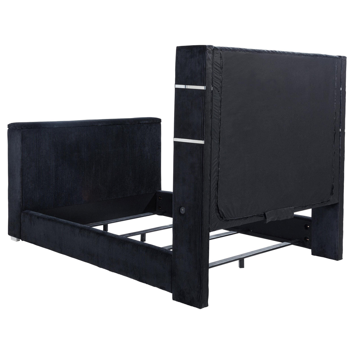  Coaster Furniture Tisdall 315868BLKQ Queen Flame Visualizer Wingback TV Bed - Black IMAGE 4
