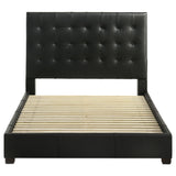  Coaster Furniture Medley 315911BLKQ Genuine Leather Queen Panel Platform Bed - Black IMAGE 4