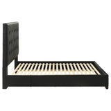  Coaster Furniture Medley 315911BLKQ Genuine Leather Queen Panel Platform Bed - Black IMAGE 7