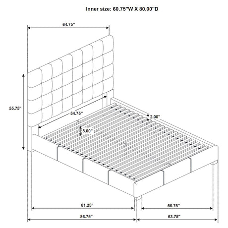  Coaster Furniture Medley 315911BLKQ Genuine Leather Queen Panel Platform Bed - Black IMAGE 9
