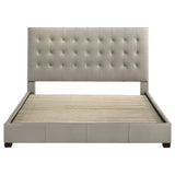  Coaster Furniture Medley 315911TANKE Genuine Leather Eastern King Platform Bed - Tan IMAGE 2