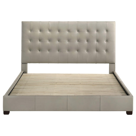  Coaster Furniture Medley 315911TANKE Genuine Leather Eastern King Platform Bed - Tan IMAGE 2