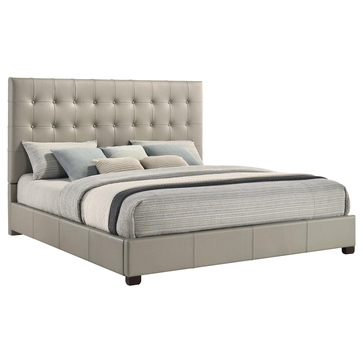  Coaster Furniture Medley 315911TANKE Genuine Leather Eastern King Platform Bed - Tan IMAGE 8