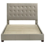  Coaster Furniture Medley 315911TANQ Genuine Leather Queen Panel Platform Bed - Tan IMAGE 4