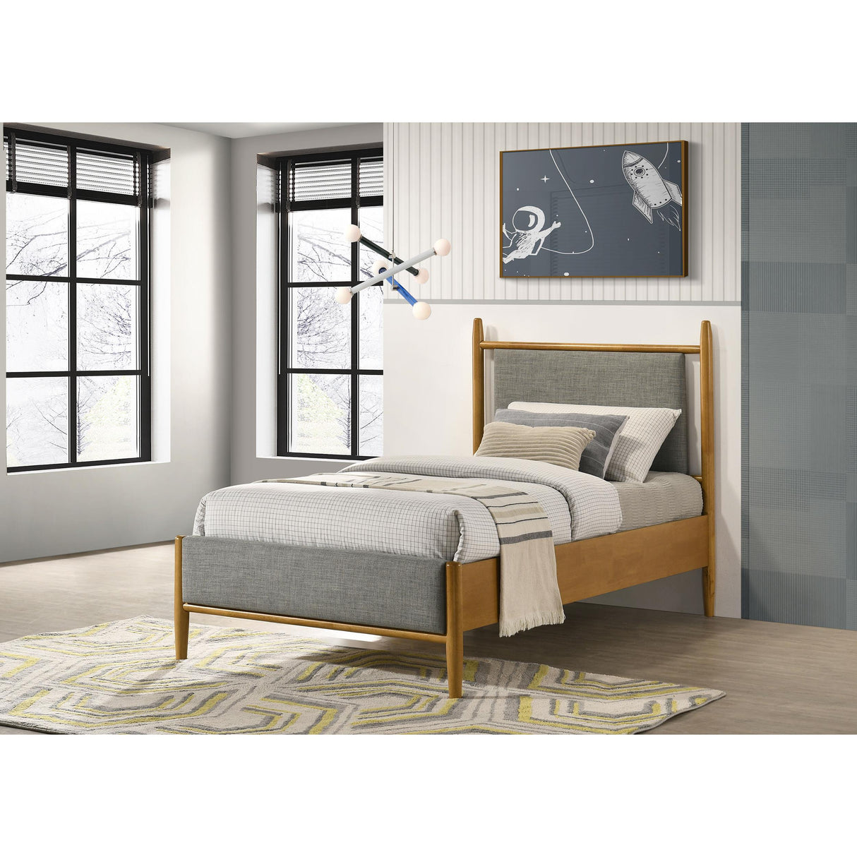  Coaster Furniture Mason 315914T 46-inch Twin Panel Platform Bed - Grey/Light Brown IMAGE 9