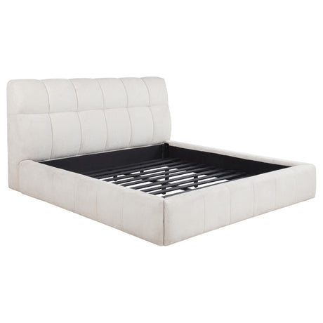  Coaster Furniture Nollet 315917CRMKW 48-inch Upholstered California King Platform Bed - Cream IMAGE 1