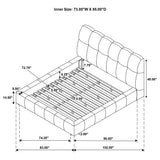  Coaster Furniture Nollet 315917CRMKW 48-inch Upholstered California King Platform Bed - Cream IMAGE 9