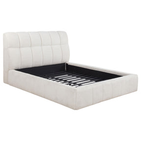  Coaster Furniture Nollet 315917CRMQ 48-inch Upholstered Queen Panel Platform Bed - Cream IMAGE 1