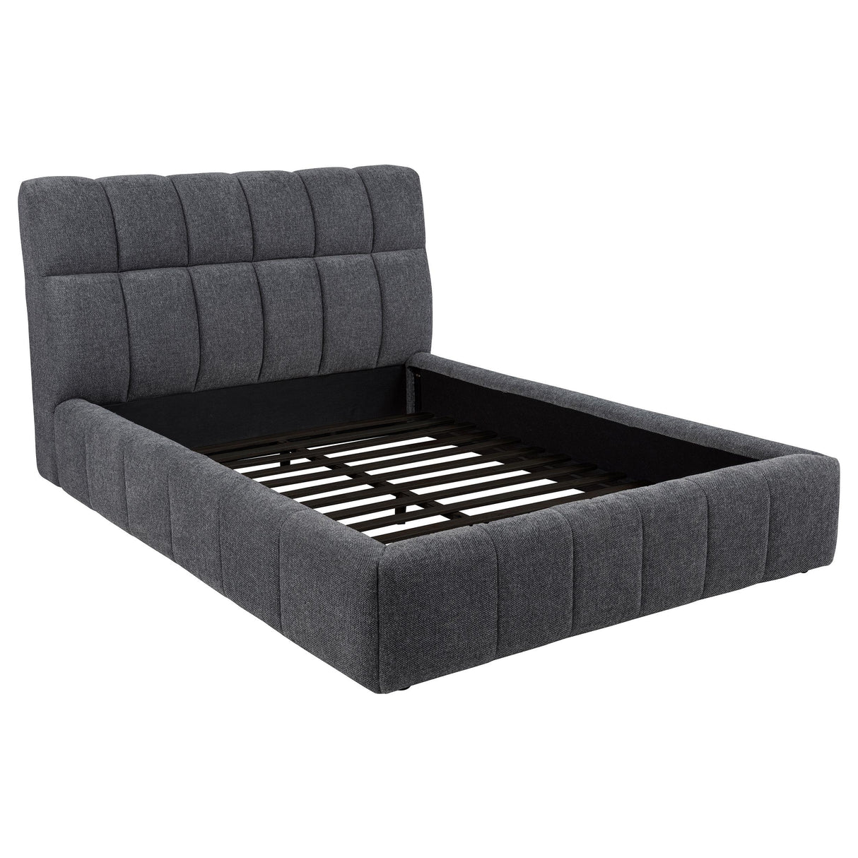  Coaster Furniture Nollet 315917GRYQ 48-inch Upholstered Queen Panel Platform Bed - Grey IMAGE 3