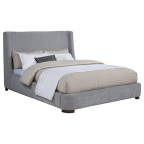  Coaster Furniture Rennes 315928KE Upholstered Eastern King Wingback Platform Bed - Grey IMAGE 1