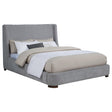  Coaster Furniture Rennes 315928Q Upholstered Queen Wingback Platform Bed - Grey IMAGE 1