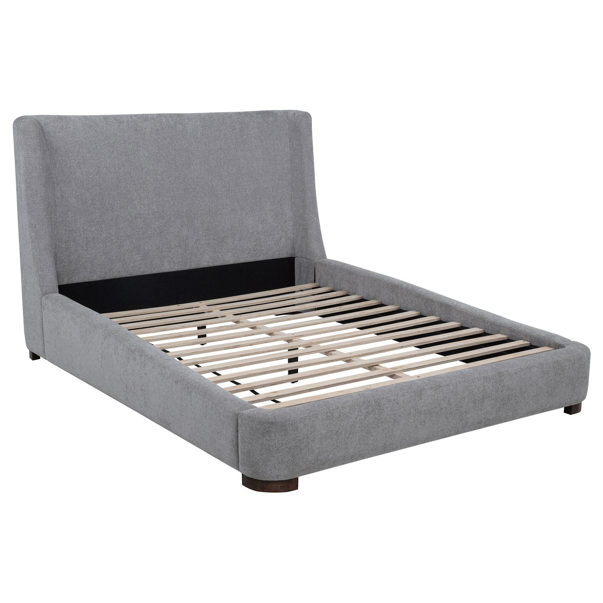  Coaster Furniture Rennes 315928Q Upholstered Queen Wingback Platform Bed - Grey IMAGE 3