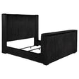  Coaster Furniture Centergrove 315945KE Upholstered Eastern King Wingback TV Bed - Black IMAGE 1