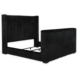  Coaster Furniture Centergrove 315945KW Upholstered California King Wingback TV Bed - Black IMAGE 1