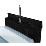  Coaster Furniture Centergrove 315945KW Upholstered California King Wingback TV Bed - Black IMAGE 4