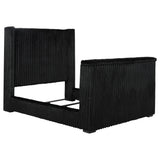  Coaster Furniture Centergrove 315945Q Upholstered Queen Wingback TV Bed - Black IMAGE 1