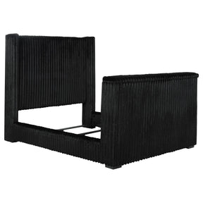  Coaster Furniture Centergrove 315945Q Upholstered Queen Wingback TV Bed - Black IMAGE 1