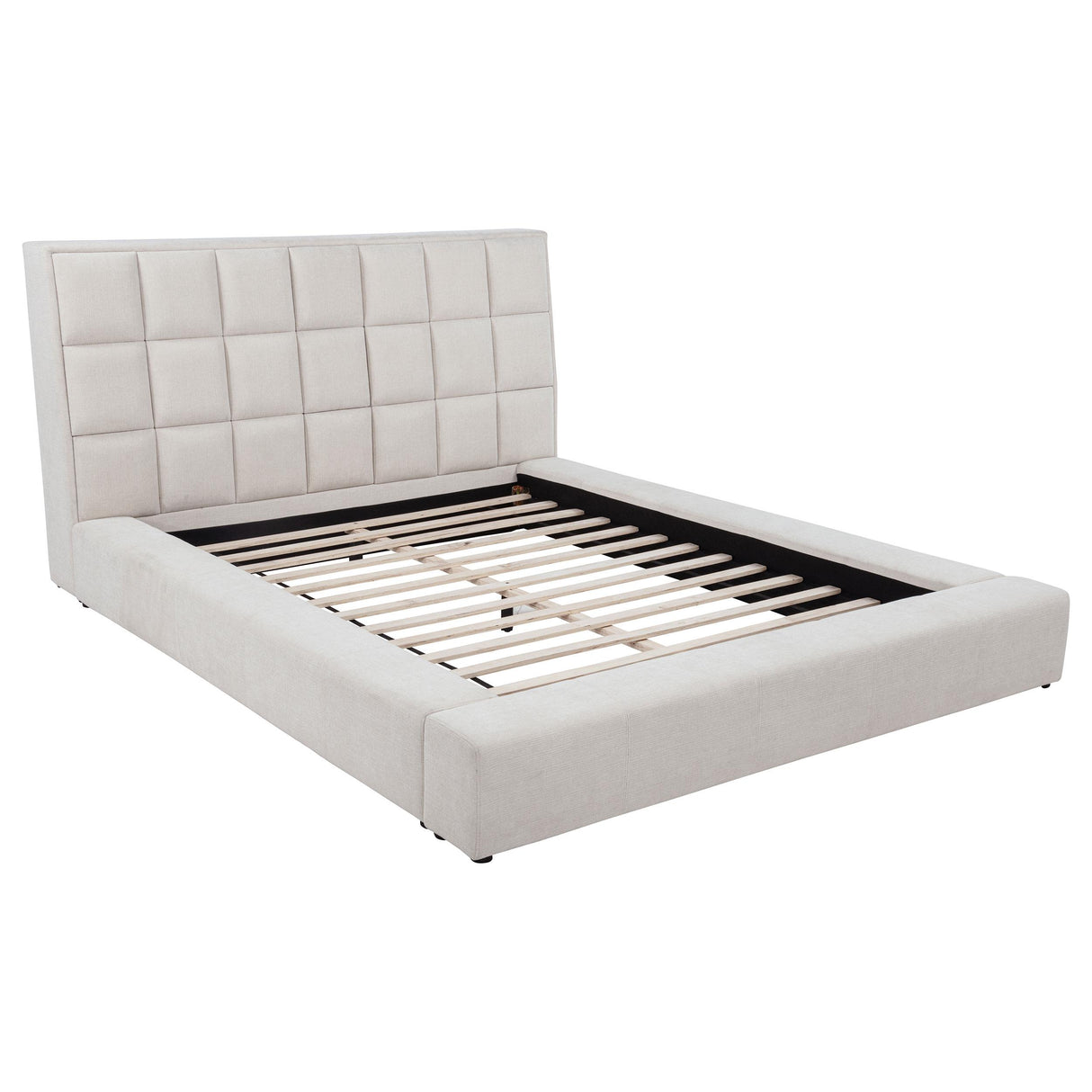  Coaster Furniture Dreux 315948CRMQ Upholstered Queen Panel Platform Bed - Cream IMAGE 2